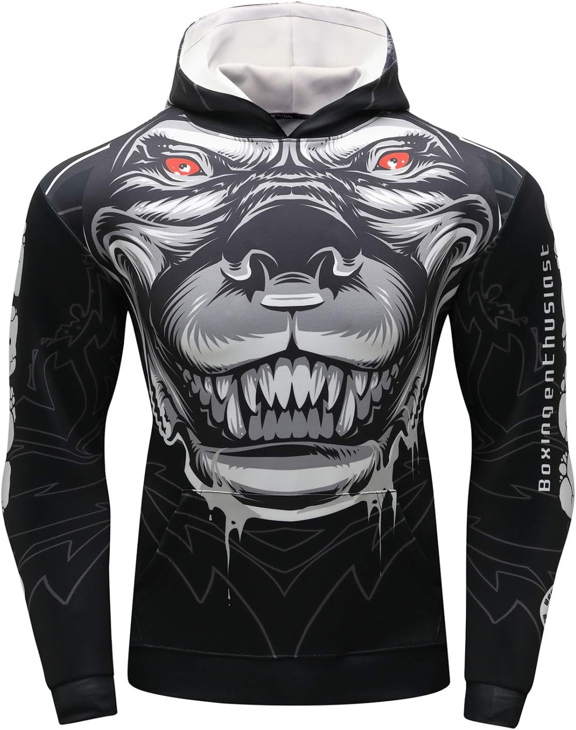 Red Plume Men’s Pullover Digital Printing Hooded Sweatshirt/Men’s Cool Pullover Hoodie for Sports& Fitness