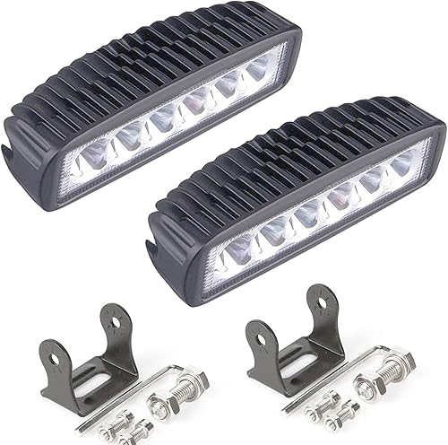 Miniatura 2 de Barra de luz antiniebla LED ámbar naranja amarillo de 18 W, luz de cubo de conducción, lámpara de trabajo todoterreno compatible para automóvil,