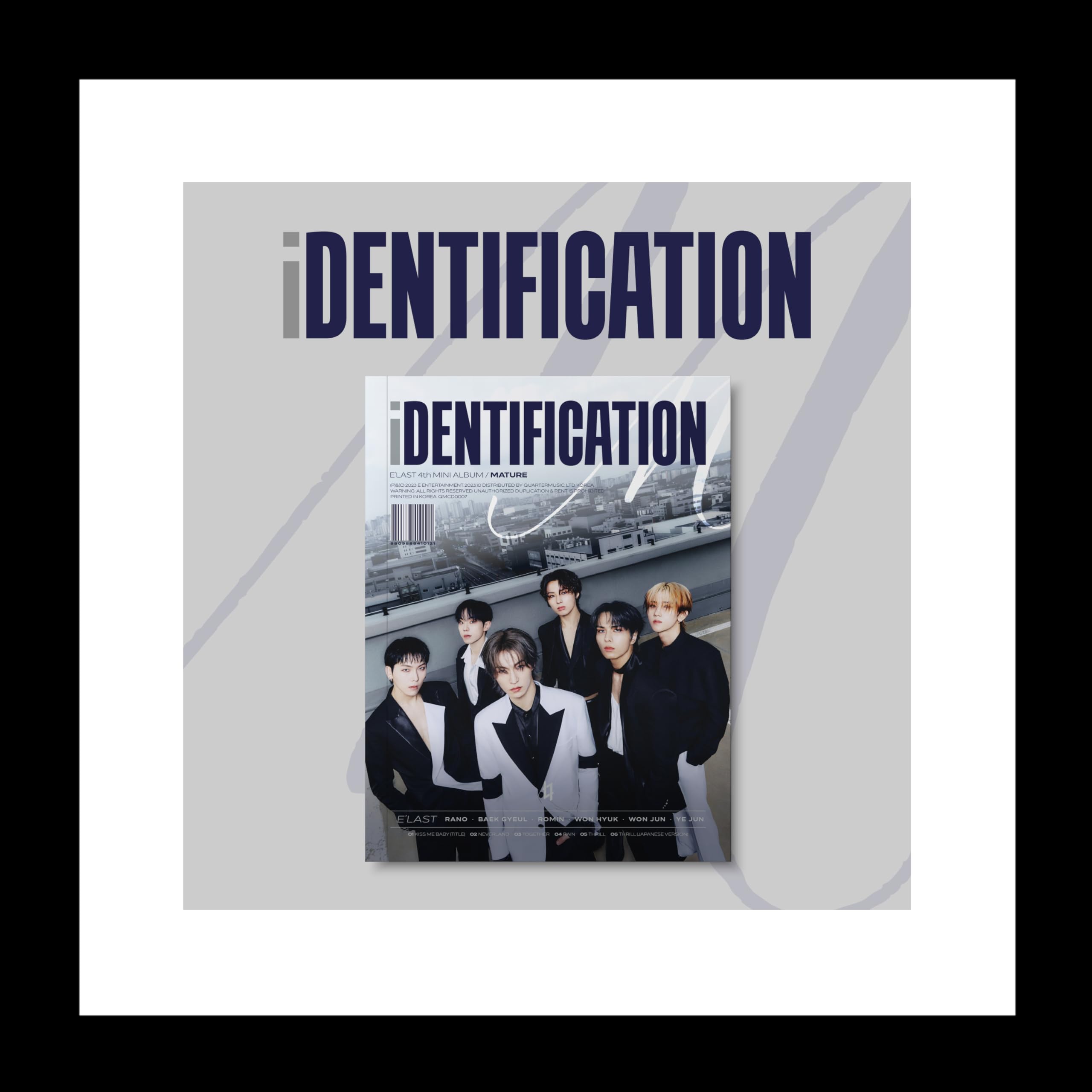 Dreamus E'last Identification 4Th Mini Album Cd+Photobook+Photocard+Lyrics Sheet+Selfie Poloarid+Sticker+Thanks To Paper+Bookmark+Folded Poster On Pack+Tracking Sealed Elast (M Version)