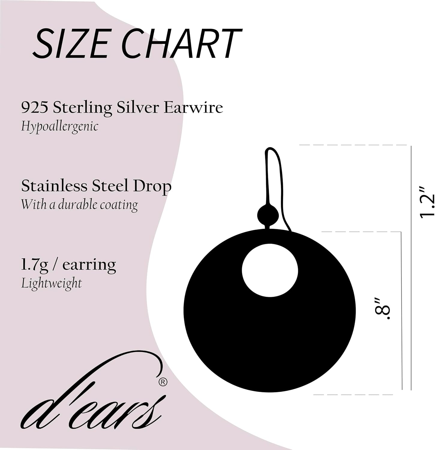 Candelabra Heidi Pinkerton Earrings by d'ears Non-Tarnish Sterling Silver French Hook Ear Wire, made in the USA - Image 2