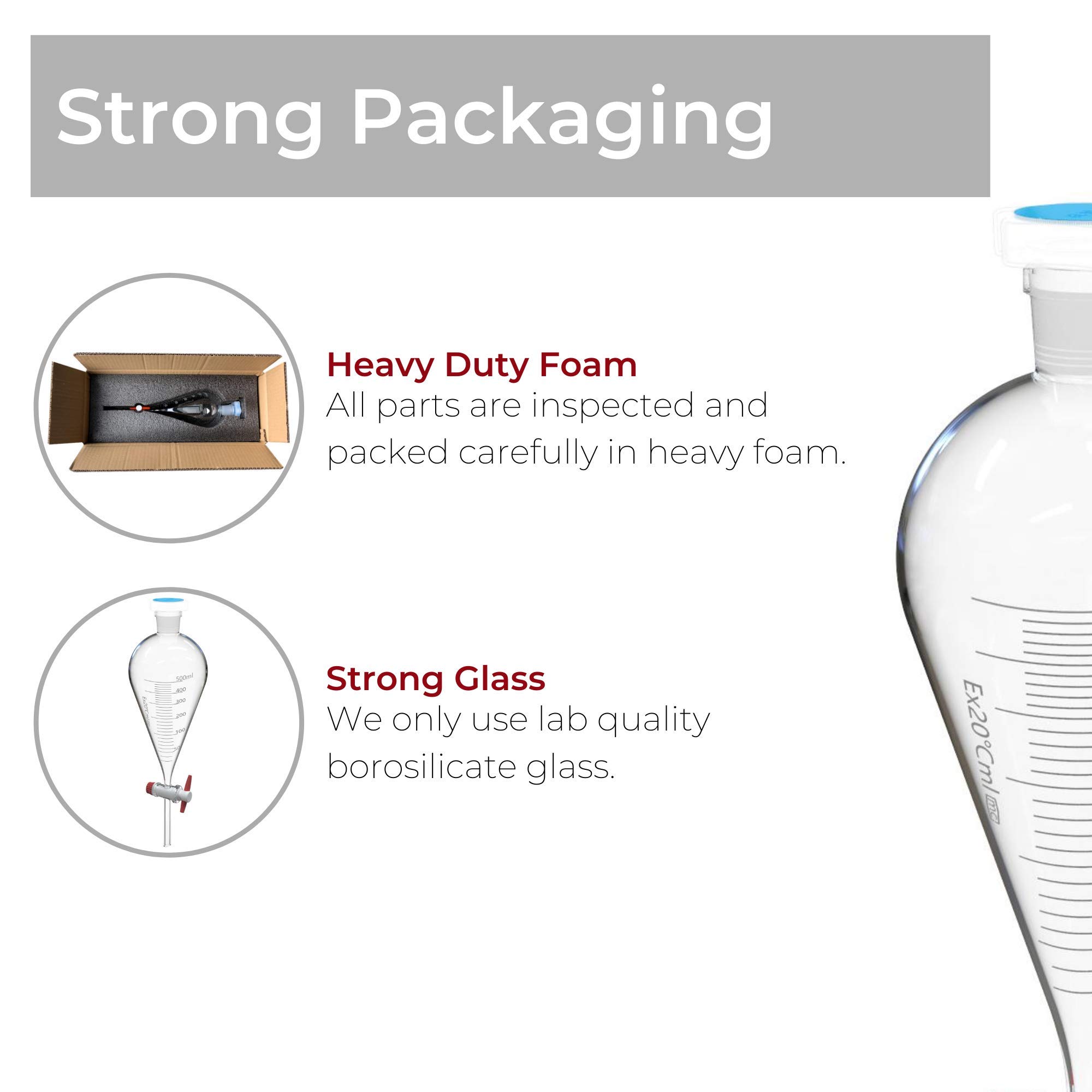 Stonylab Imbuto Separatore In Vetro Borosilicato 2000ml - Con Rubinetto PTFE - Foto 13