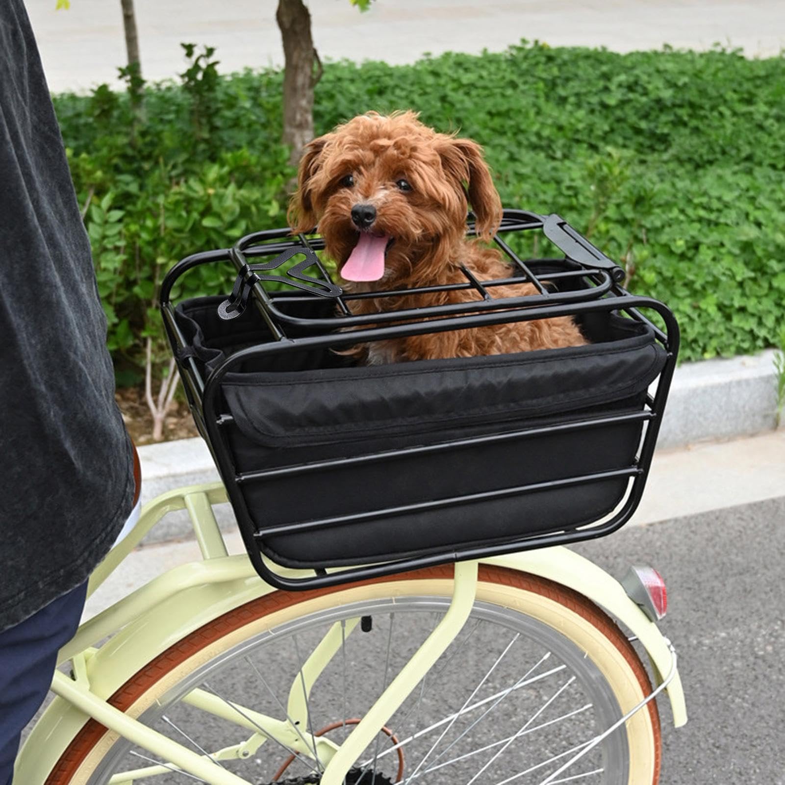 Fahrradkorb Hinten Groß mit Deckel Sicherheitsverschluss für Hunde Katzen