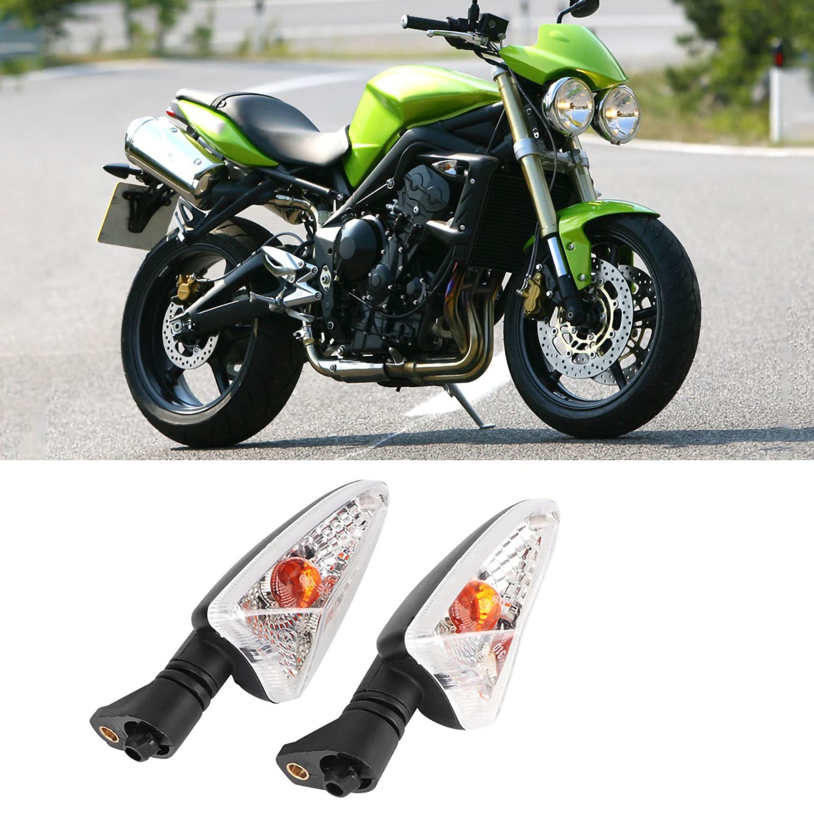 Indicatori di Direzione Moto, 1 Paio Indicatore Luminoso per Moto Impermeabile, Anteriore o Posteriore del Veicolo, per Tiger 800 1050, per 675 / R, per Street Triple