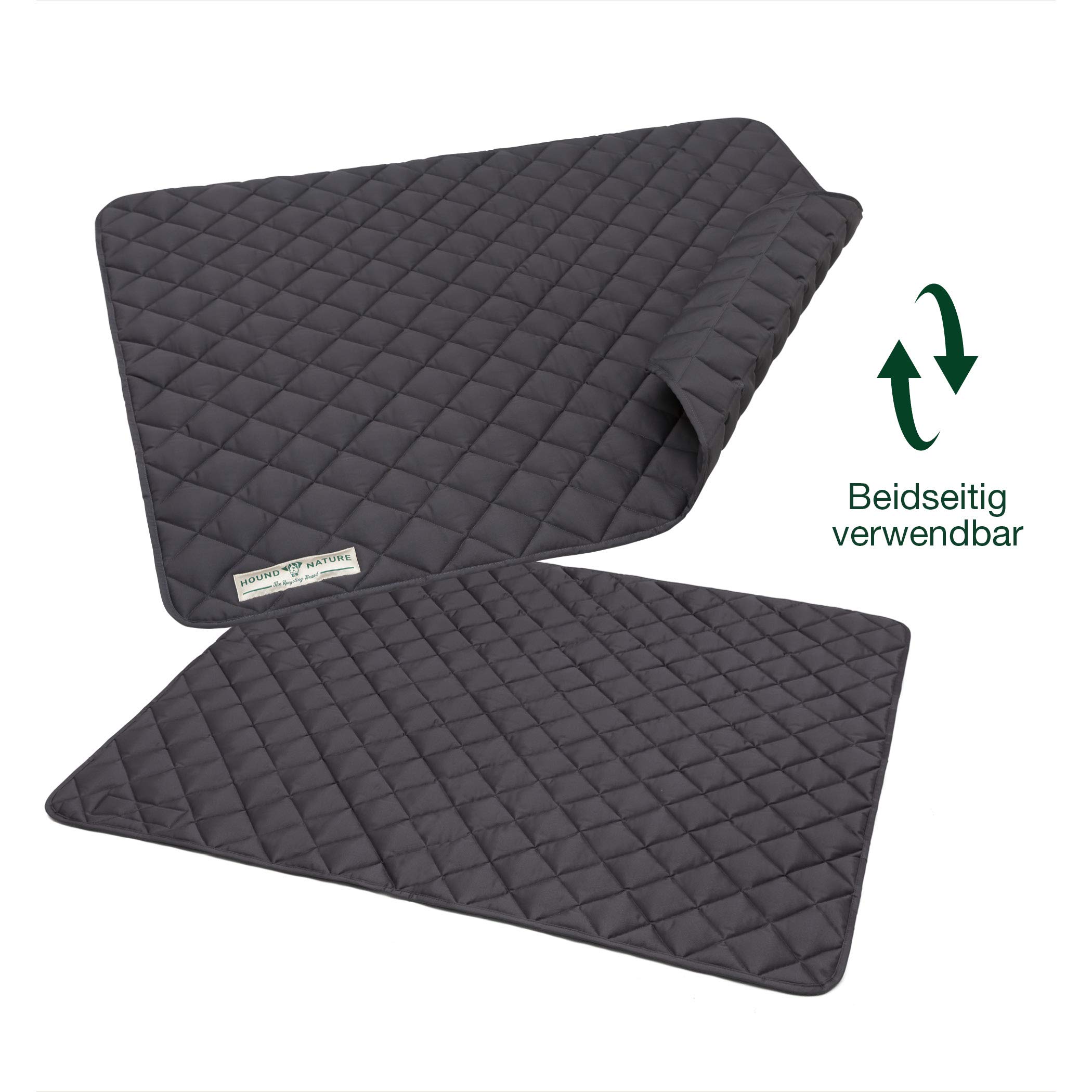 Hound & Nature Davos Manta ecológica para perros, suave, lavable, manta térmica acolchada, higiénica, resistente y sostenible (XL – 120 x 100 cm, gris)