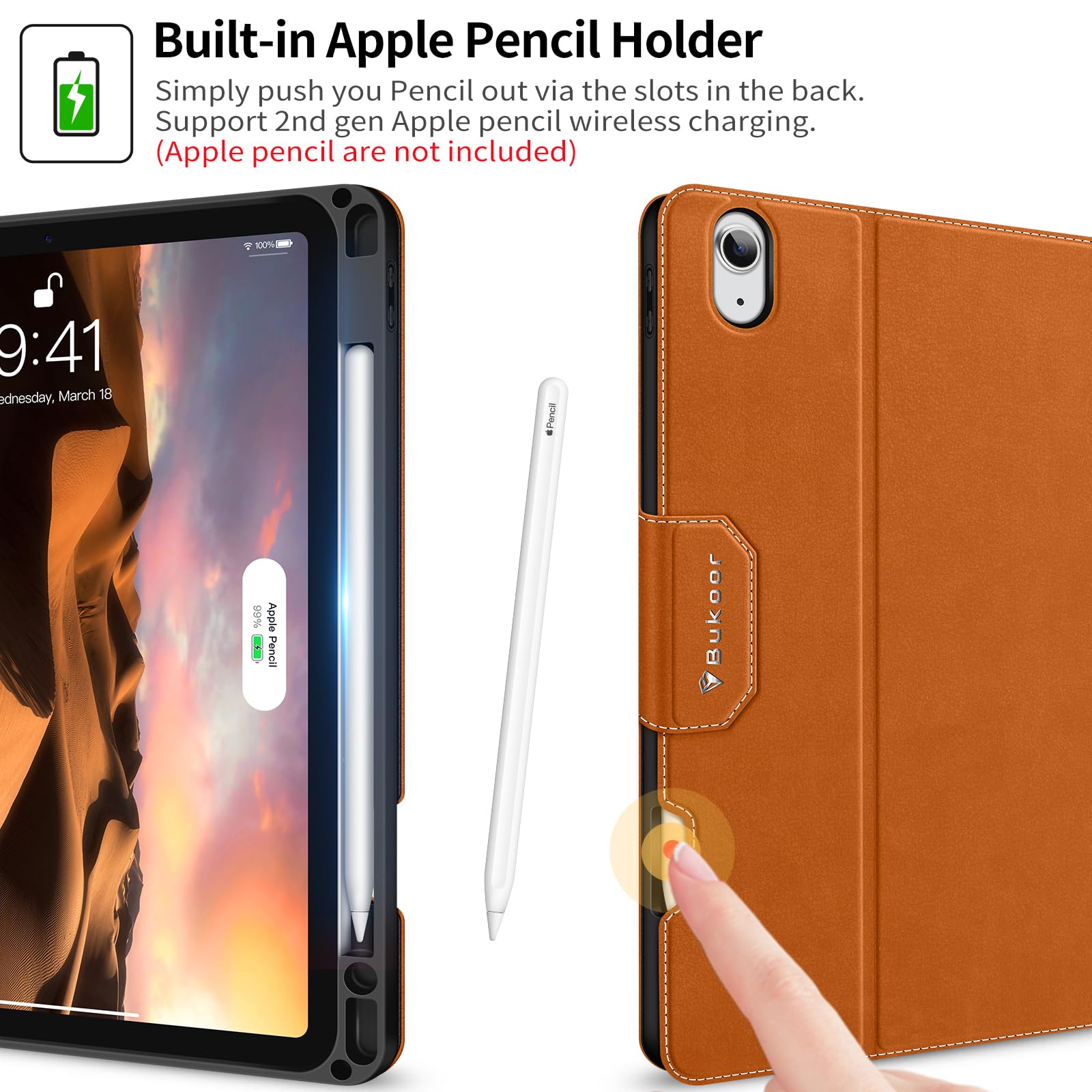 Amazon.co.jp: iPad Air 4 ケース 2020 ペンシルホルダー付き PUレザー