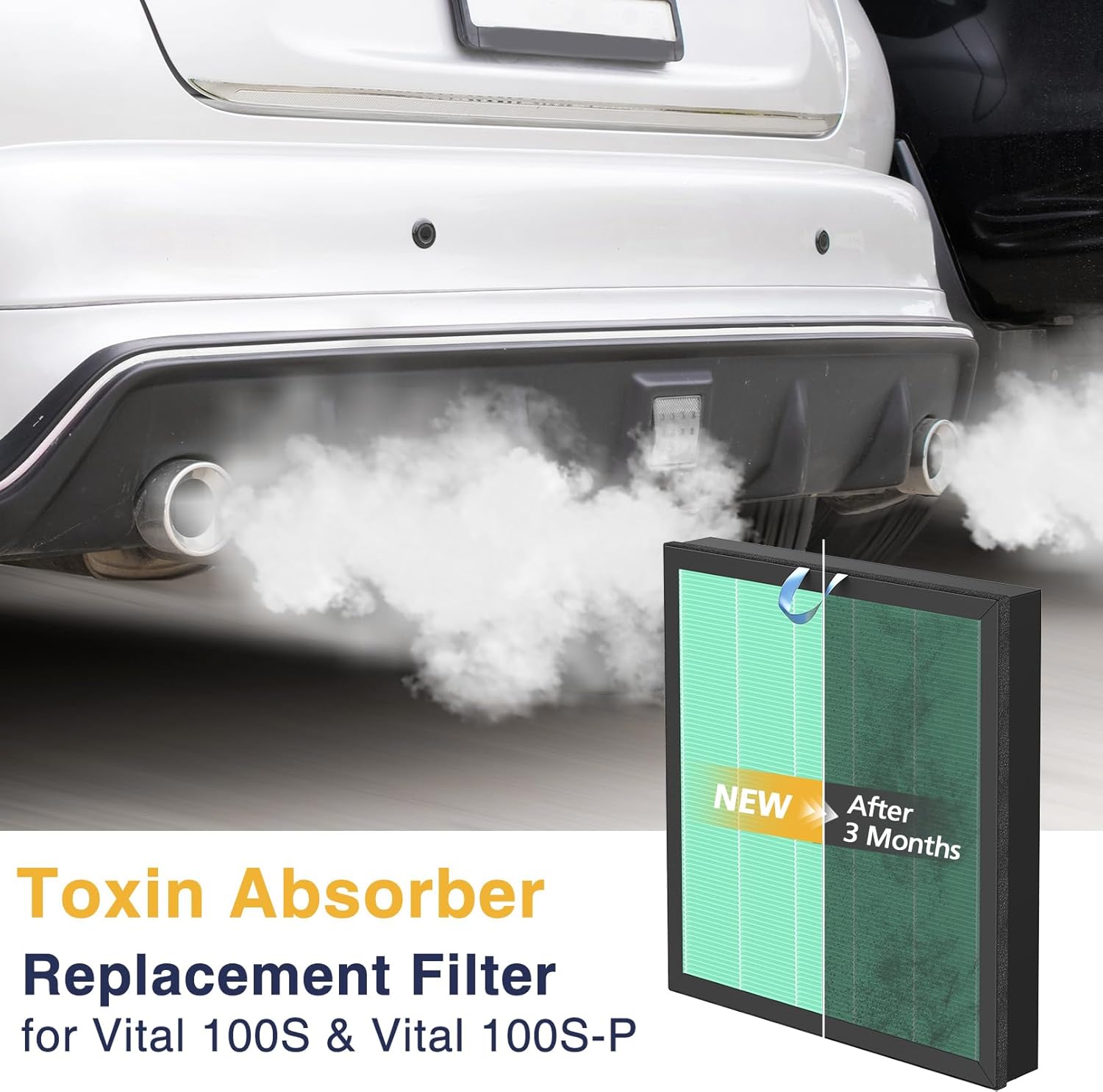 Vital 100S-P Toxin Absorber Replacement Filter Compatible with LEVOIT Vital 100S and 100S-P Air Purifier, Vital 100S-P Toxin Absorber Filter for Vital 100S-RF-TX, 2 Pack, Green - Image 4