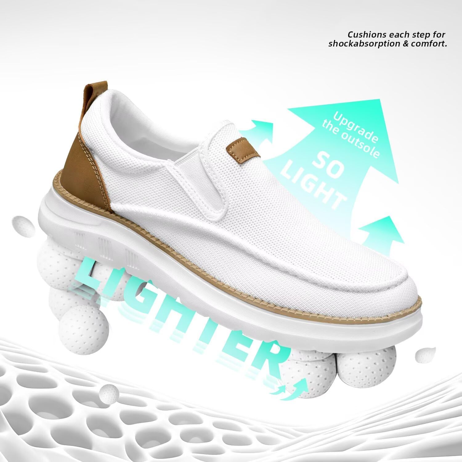 Mens Casual Slip in Shoes Boat Slip On Loafers Fashion Walking Dress Sneakers Work Lightweight Mesh Oxfords Soft Sole