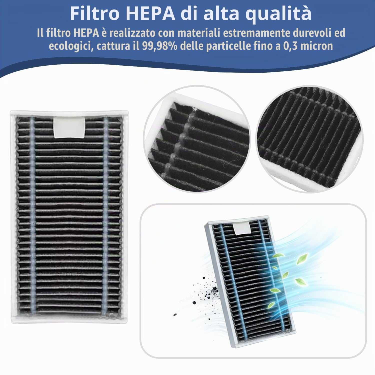 X12 OmniCyclone Kit di accessori di ricambio compatibile con Ecovacs Deebot X12 OmniCyclone Robot Aspirapolvere/2 Spazzole Principale/4 Filtro HEPA/3 Roller Mop/6 Spazzole Laterali/4 Filtro Spugna