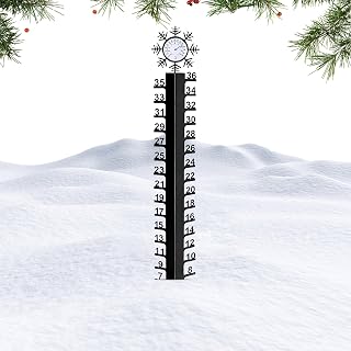 Snow Measuring Stick - Accurate Rain Meter Tool - Winter Snowflake Metal Ruler,for Garden Backyard Patio Outdoor Yard Water Winter
