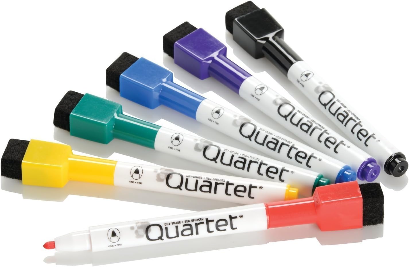 Quartet Magnetic Dry Erase Markers, Fine Point, ReWritables, Mini, Magnetic, Assorted Colors, 6 Pack (51-659312Q) image 3