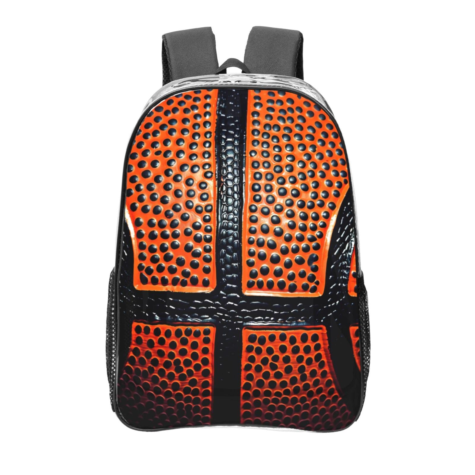 AYCZN Retro Basketball Clear Backpack Heavy Duty PVC Transparent Backpacks for Stadium Events Sport Ball Clear Bag for Women Men