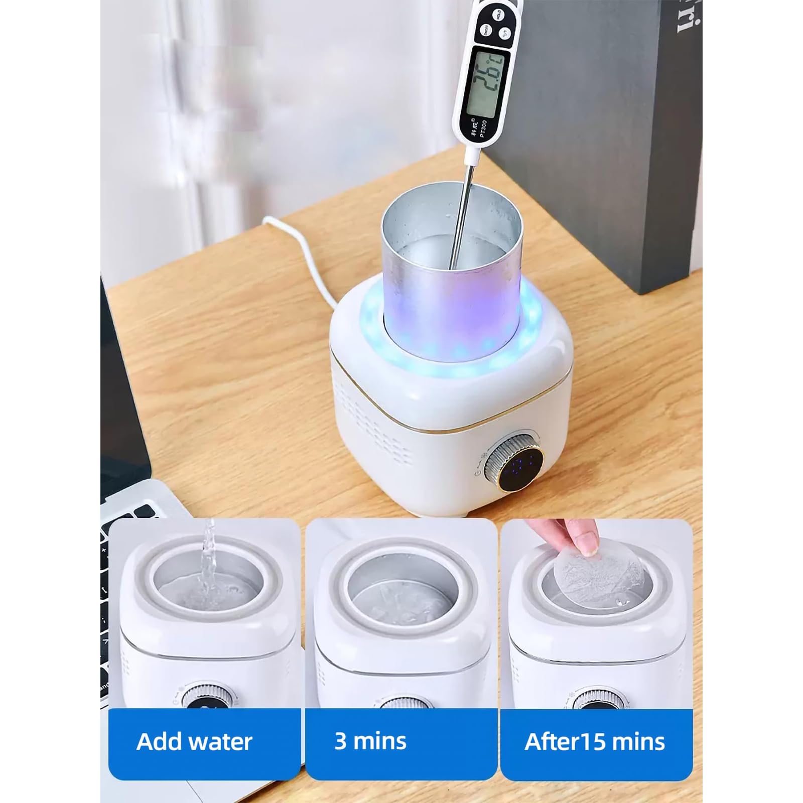 Tazza Elettrica A Raffreddamento Rapido 300ml, -1°C A 70°C Raffreddatore Di Bevande Intelligente Con Display LED E Luce, Portabevande Elettrico Per Raffreddamento/Riscaldamento Birra Caffè Vino