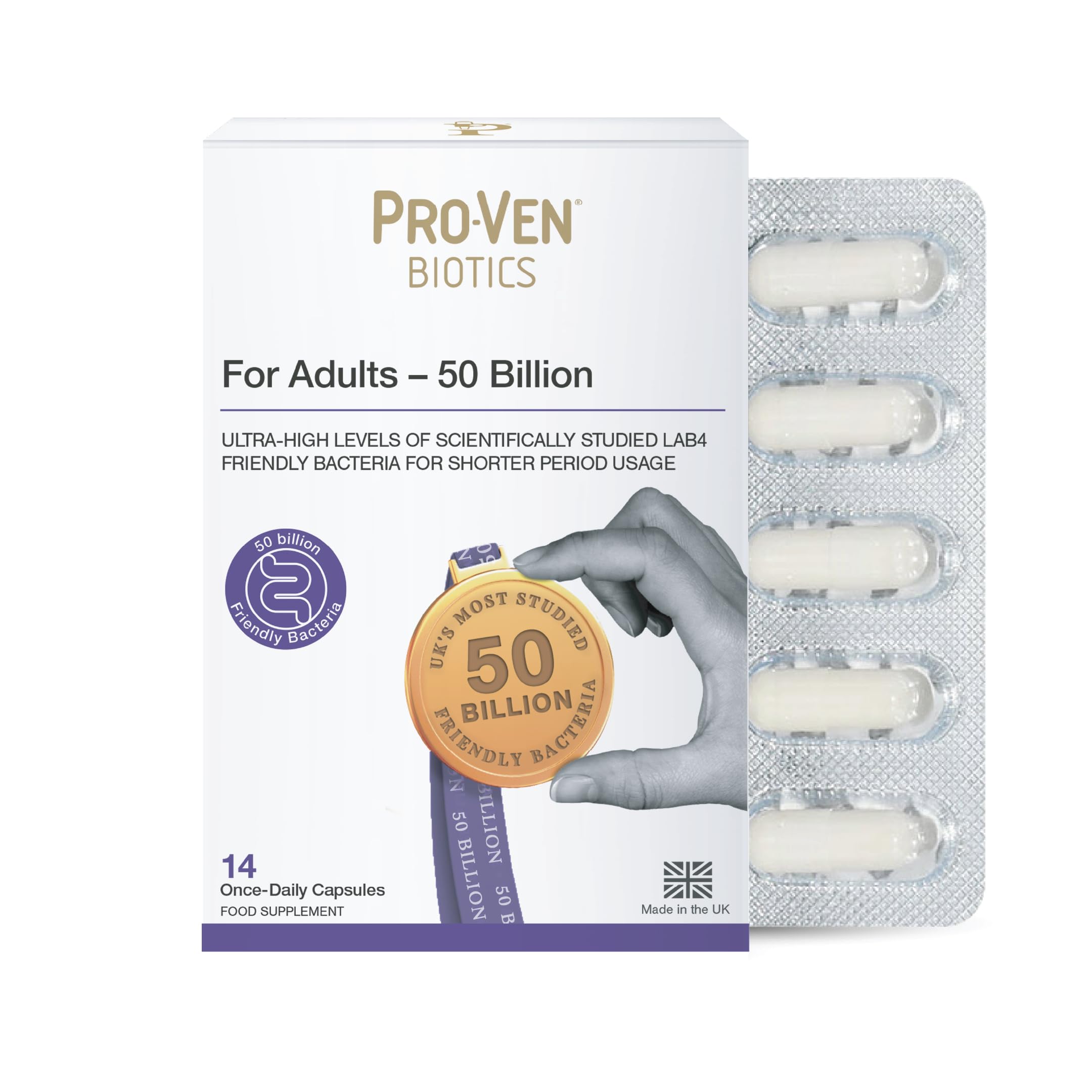 Pro-Ven Biotics Adult Acidophilus & Bifidus 50 Billion 14 Capsules