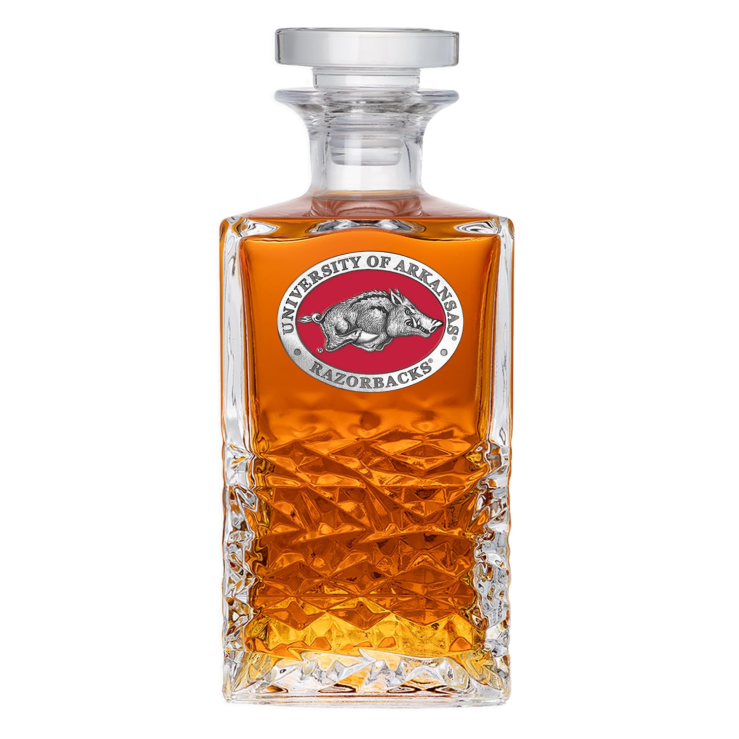 Arkansas Heritage Decanter | 25 OZ Liquor Pourer | Expertly Crafted Pewter Glass by Heritage Pewter