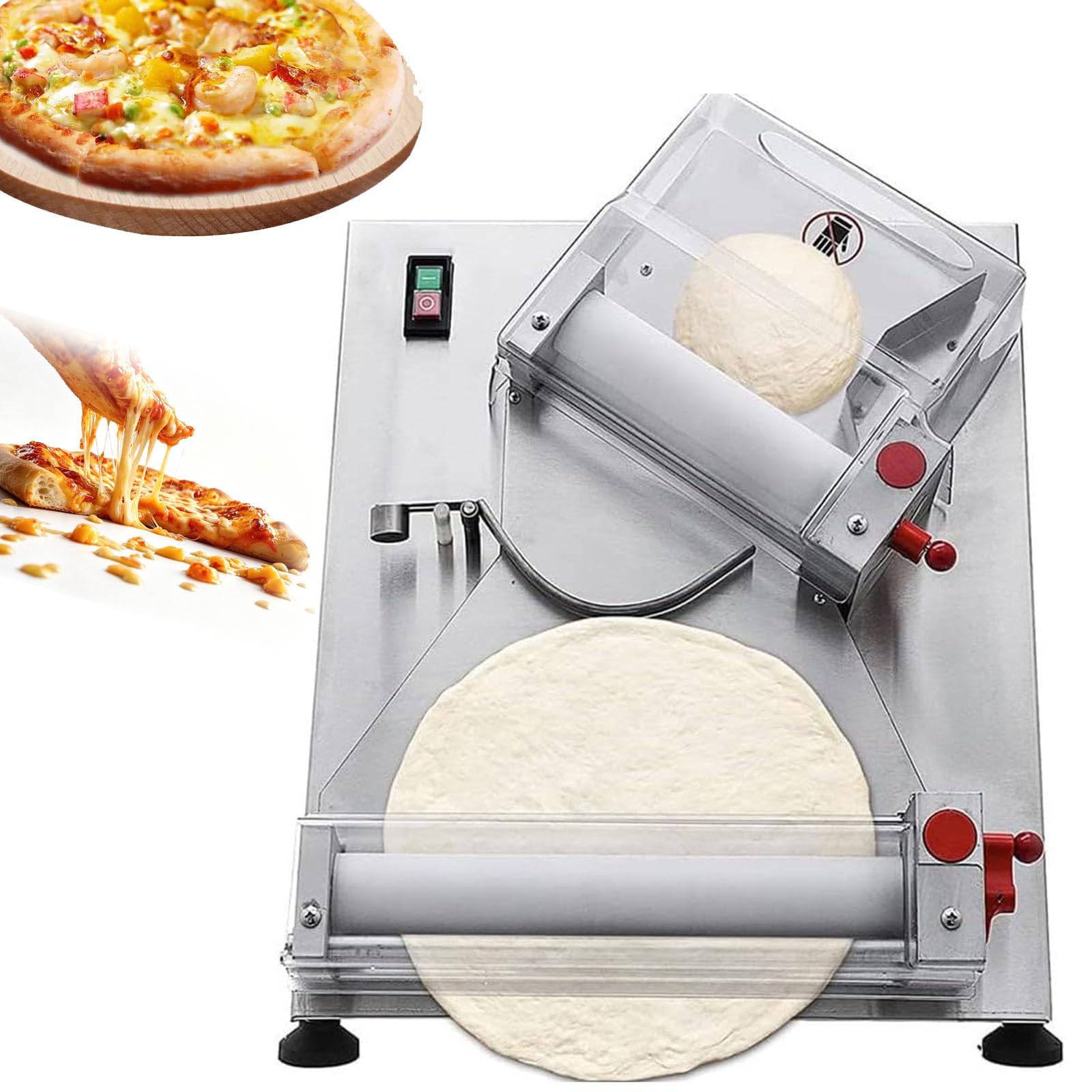 Presse À Pâte À Pizza Électrique, Diamètre De Pâte Réglable De 10 À 30 Cm, Épaisseur Réglable De 0,5 À 5,5 Mm, Pour La Fabrication De Croûtes À Pizza, Équipement Daplatissement