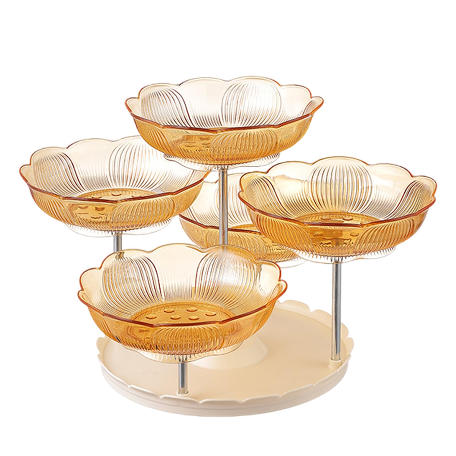 Multipurpose Dessert Serving Rack Rotating Table Display Stand Texture for Snacks Cake and Fruit Arrangements Modern Fruit Bowl