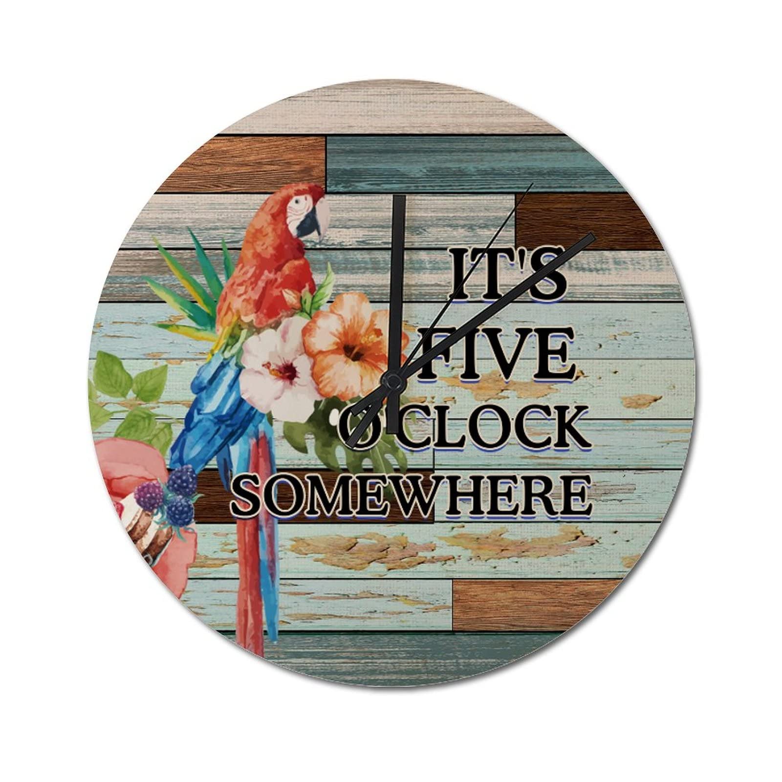 Horloge perroquet martini 38cm pour animer votre décoration de cuisine ou de bar