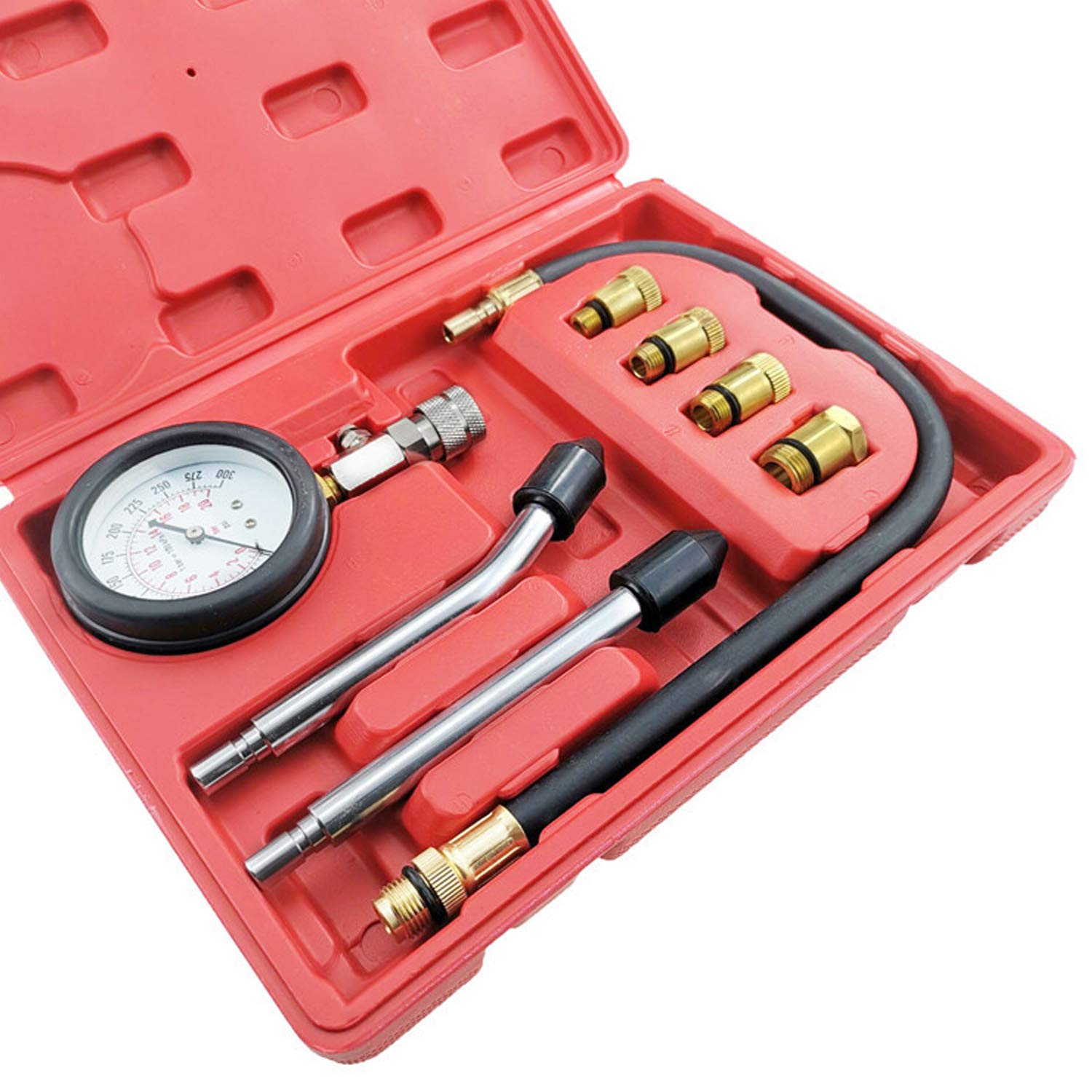 Kit Tester Compressione Motore - 0-300 Psi - Con Adattatori M10 M12 M14 M18 - Per Auto - Foto 6