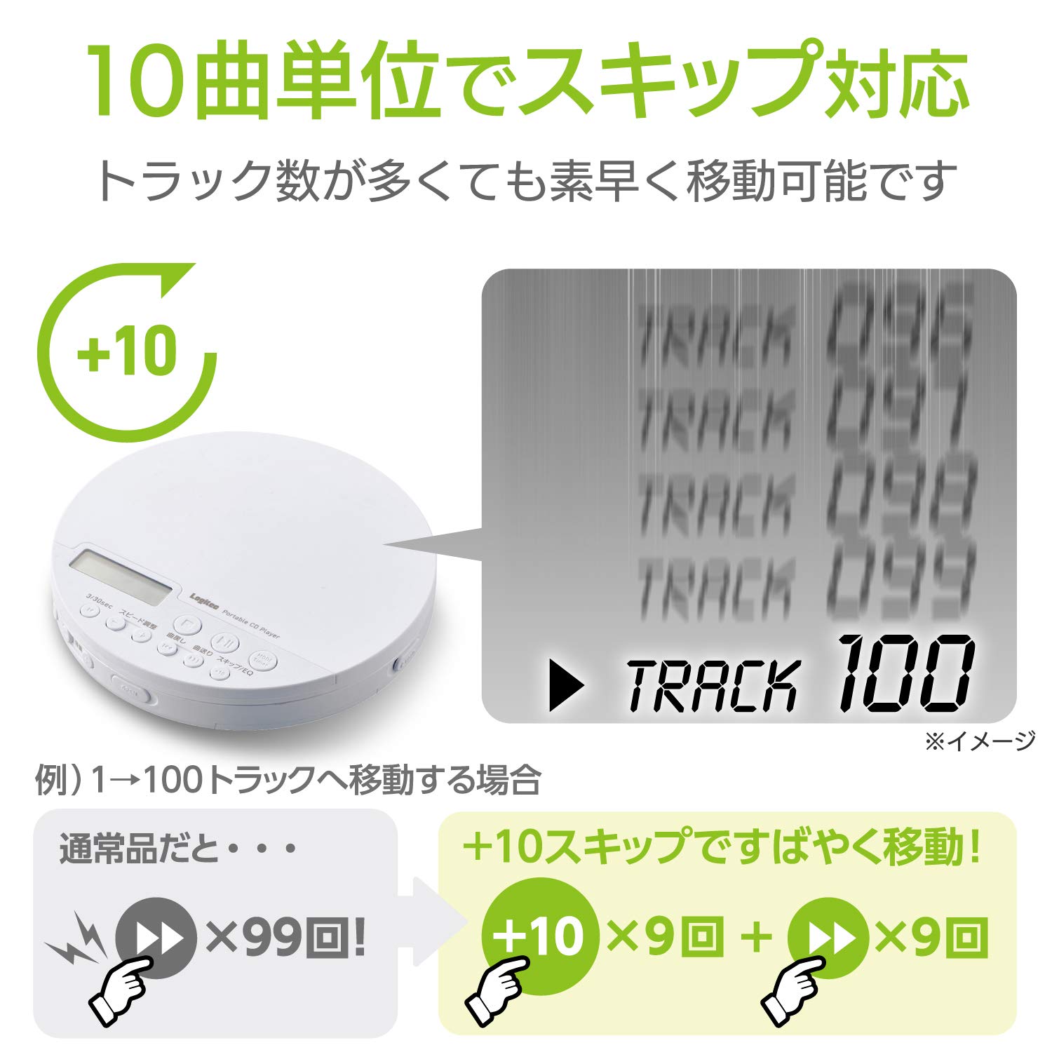 ロジテック 語学学習向け ポータブルCDプレーヤー リモコン付属 有線対応 ホワイト LCP-PAP01LWH Amazon.co.jp: ロジテック 語学学習向け ポータブルCDプレーヤー
