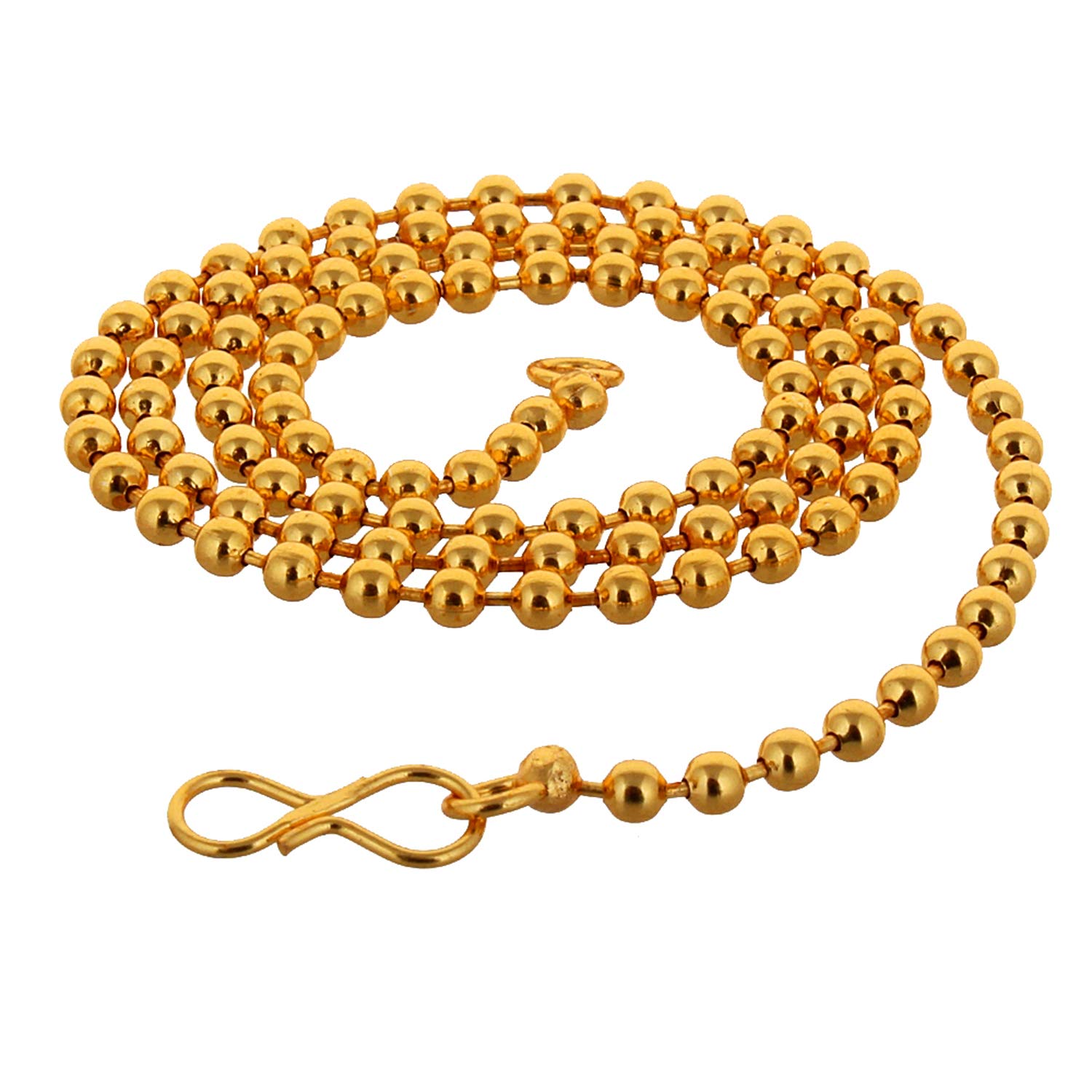 Designer Gold Plated Matar Mala Long Chain Necklace for Men & Women (44-A3C-2721-G22)