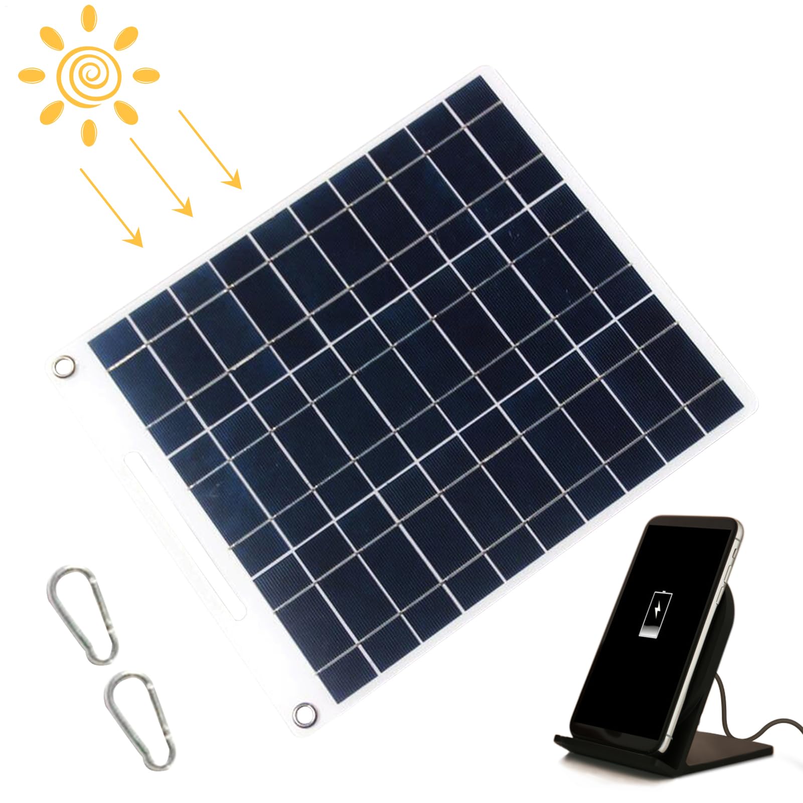 Panneau solaire 10W compact avec double chargeur USB pour l'extérieur