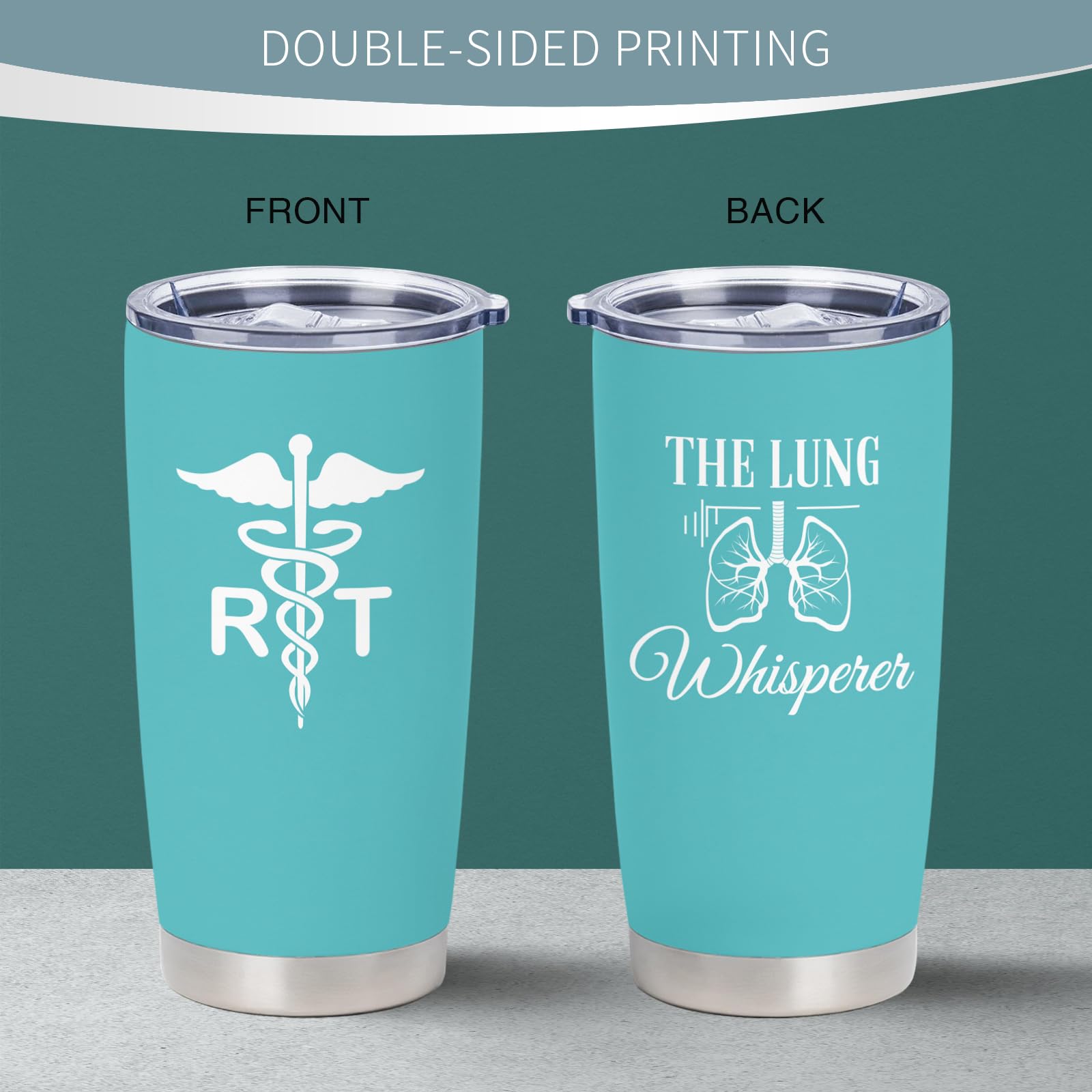 Respiratory Therapist Gifts - Appreciation Gifts for Respiratory Therapist - RT Gift for Women - Respiratory Care Week Gift, 20 oz Stainless Steel Tumbler With Lid & Straw