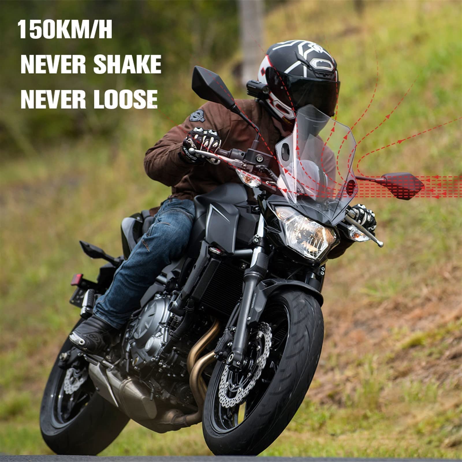 Attacco Per Parabrezza Parabrezza Deflettore D'aria In Plastica Spoiler Modificato Per Moto Regolabile Deflettore D'aria Per Hunter 350(Transparent)