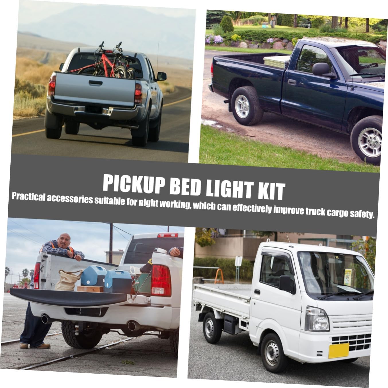 Ciieeo 8pcs Waterproof LED Truck Bed Light Kit 6000K Cargo Rail Lamps for Pickup RV Lighting Easy Installation