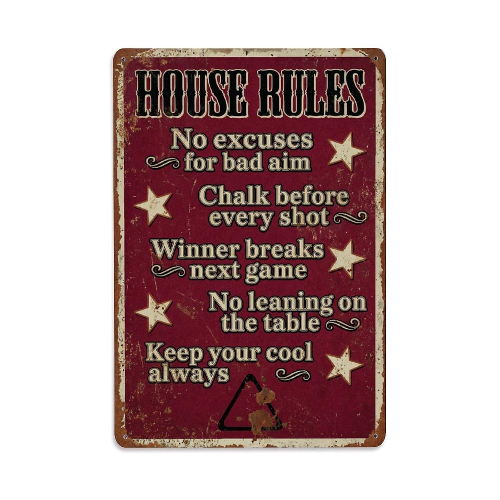 No Excuses Bad Aim Rustic Hanging Metal Tin Sign