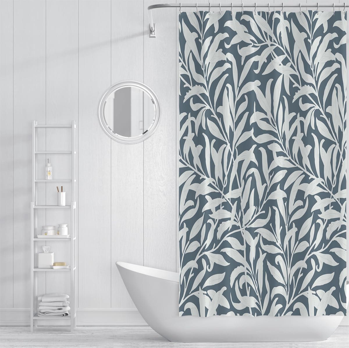 Cortina de Ducha Estilo Morris Sauce Azul Marino 150x180cm
