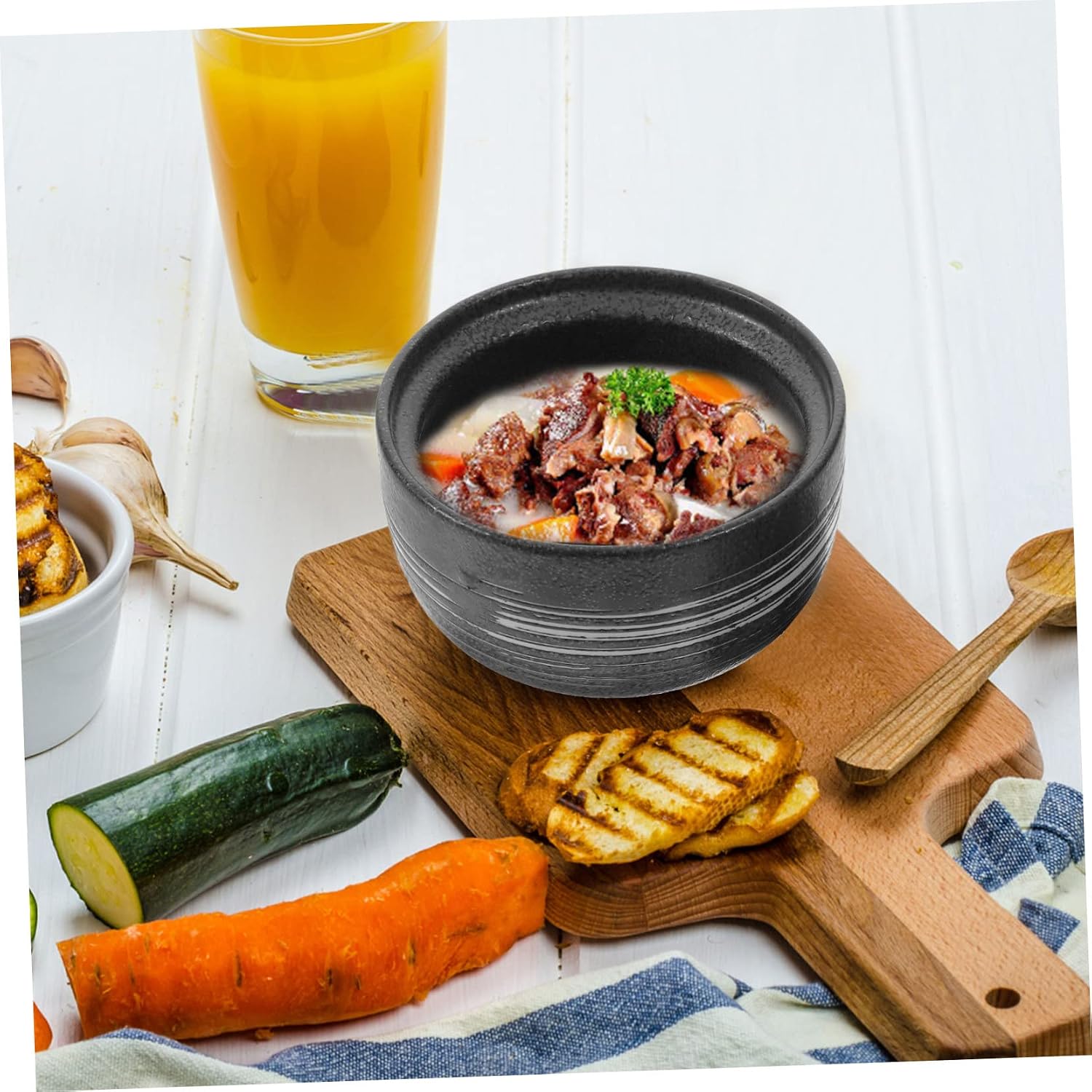 Hemoton Japanese Ceramic Soup Bowl with Lid 3.7-Inch Microwave Safe Multi-Function Ramen and Miso Soup Bowl for Home Kitchen Stew and Noodles