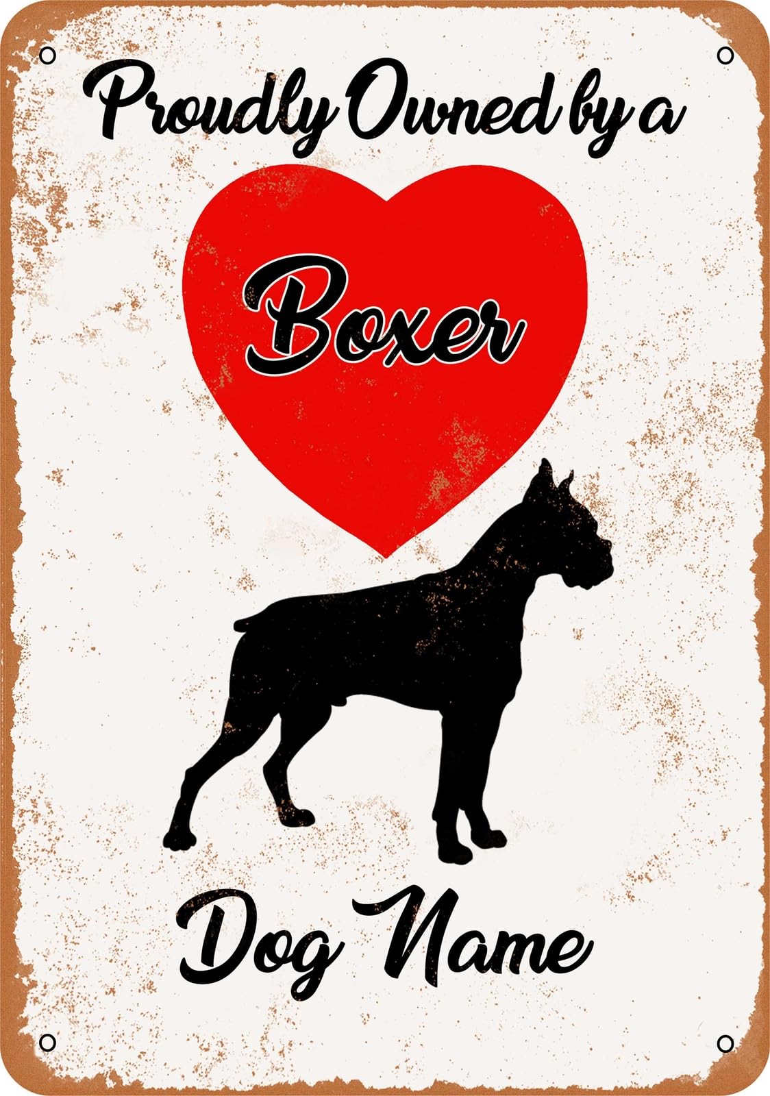 Metal Sign - CUSTOM DOG NAME - Boxer - Vintage Look home decor