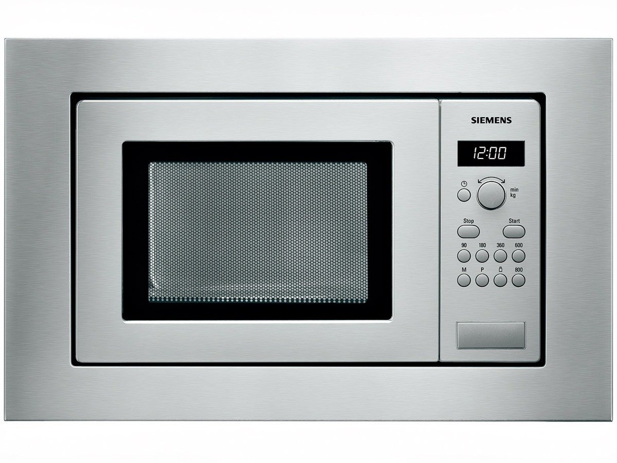 Installation dimensions for Siemens HF15M562 microwave oven in an overhead cabinet