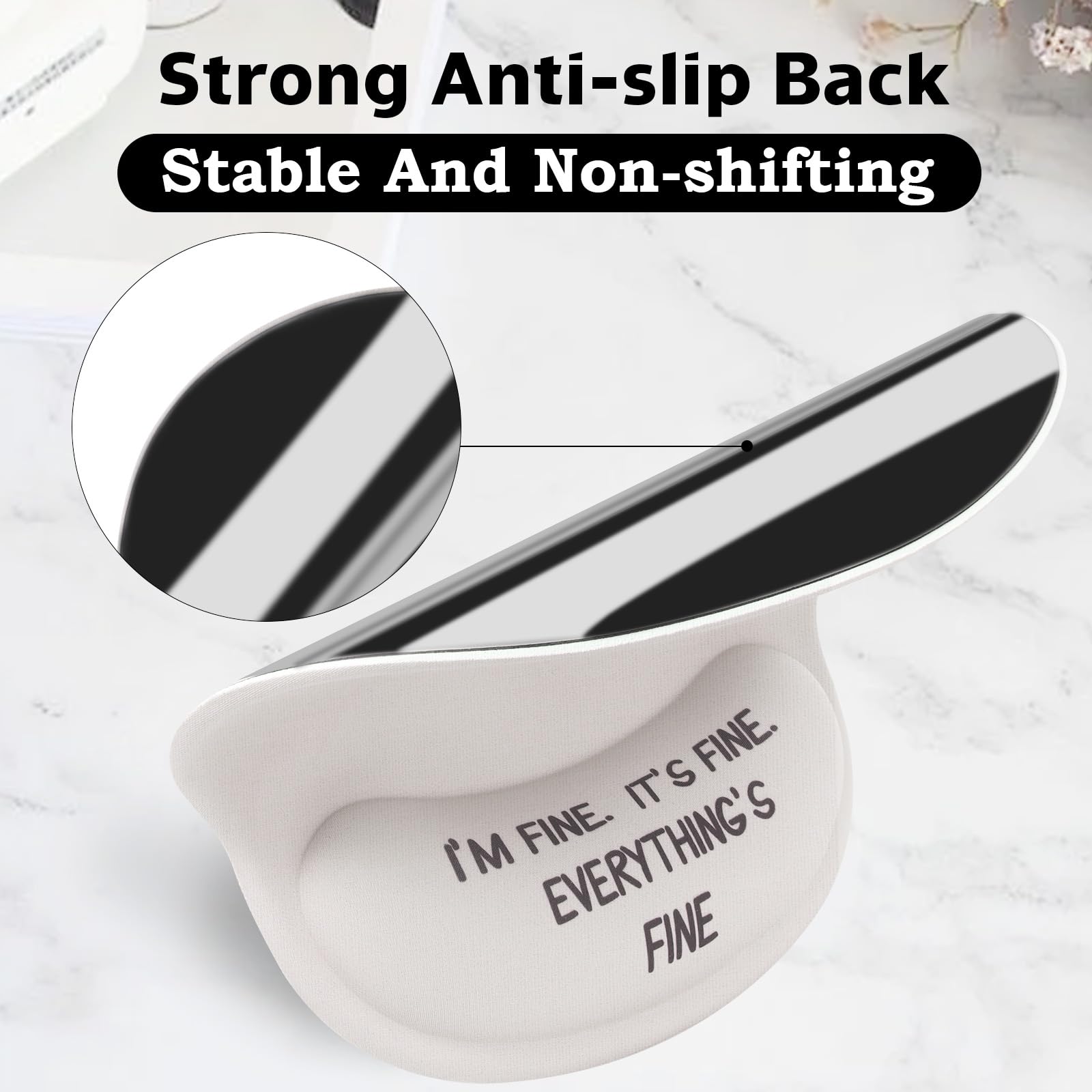 Tappetino per mouse ergonomico con supporto per il polso, base in gomma antiscivolo, silicone