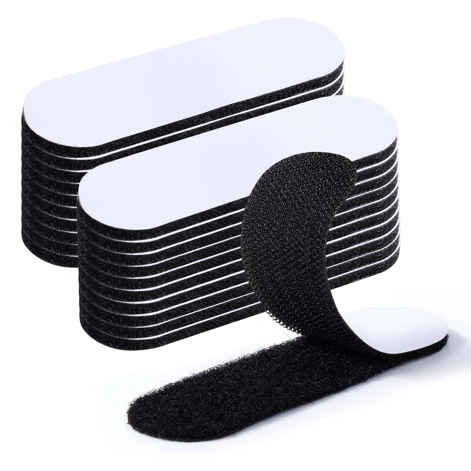 Blendura Klettband Selbstklebend, 20 Stück 30mm X 100mm Klettverschluss Selbstklebend Extra Stark Klett Klebeband für Wände,Tür,Kunststoffe,Boden,Metalle,Gläser