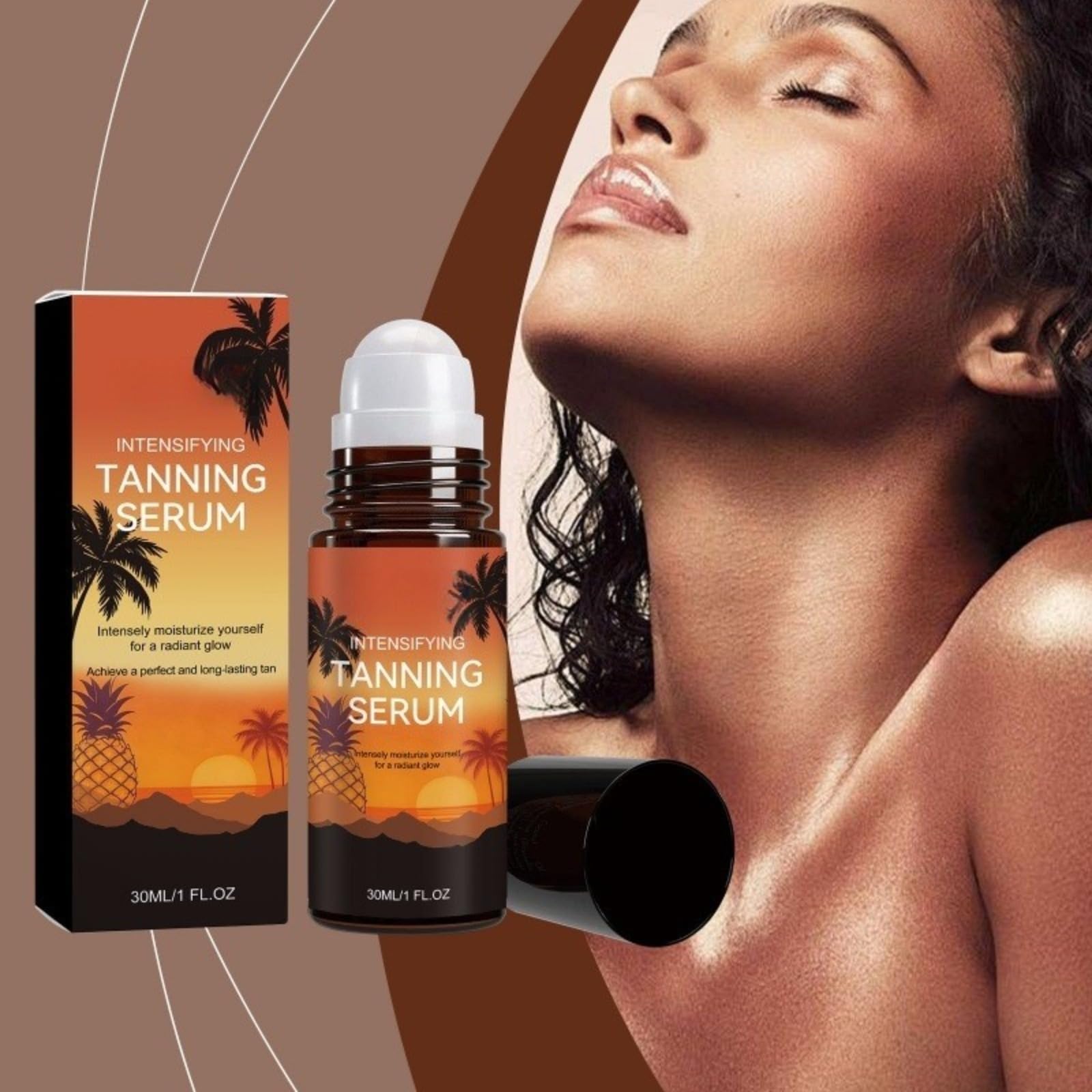 Essence Bronzante, Accelerating Solarium Tanning Care, Gentle Intensive Cream-Serum Drops, Nourishing Moisturizing Formula for Instant Natural Dark Even Complexion