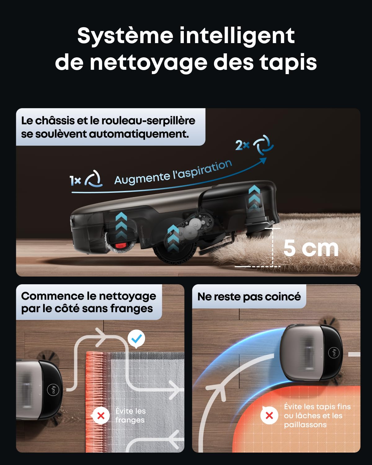 eufy Robot aspirateur Laveur Omni S2 avec Station UniClean™ 12-en-1 | 30 kPa, AeroTurbo™ 2.0, HydroJet™ 2.0, nettoyage écologique à l'eau électrolysée, coins et rebords, brosses DuoSpiral™