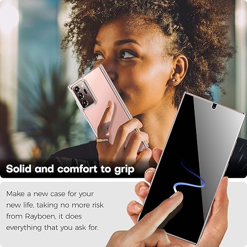 Miniatura 6 de Rayboen Funda para Samsung Galaxy Note 20 Ultra con 2 protectores de pantalla suaves, transparente y antiarañazos, parte trasera de policarbonato