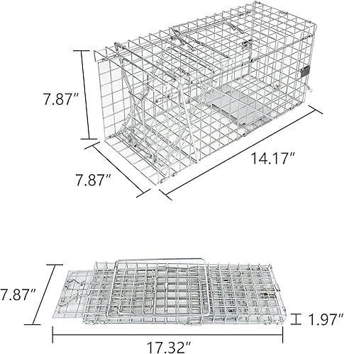 Miniatura 3 de H&B Luxuries Trampa para ratas jaula de animales vivos para ratas, hámster, topo, comadreja, ardillas y más roedores (2 medianos)