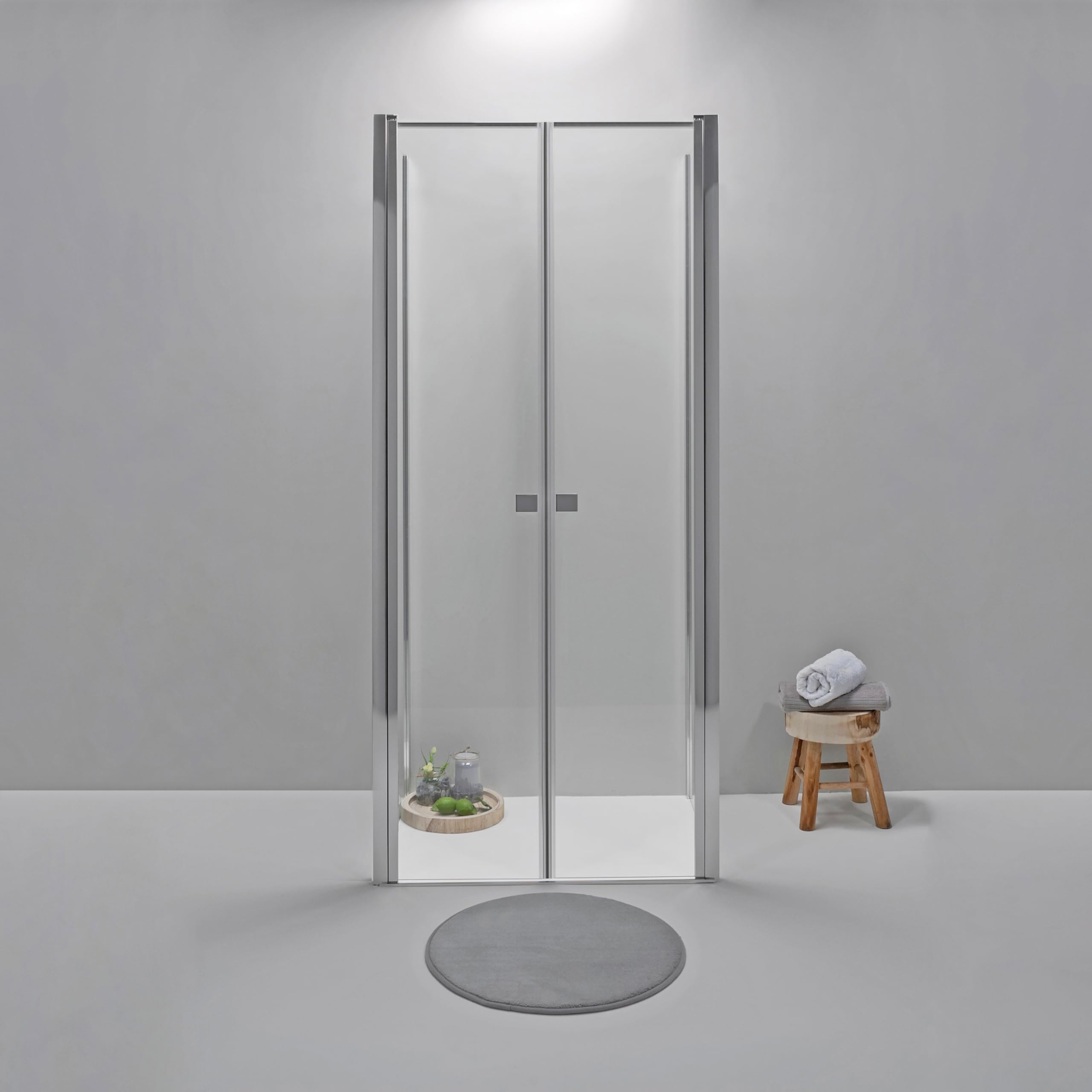 Box Doccia 3 Lati 70x90x70 cm x h195 - Cabina Doccia con Apertura Saloon, Cristallo Temperato 6mm, Lato Fisso Trasparente, Profilo Cromato e Chiusura Magnetica - Regolabile e Facile da Installare