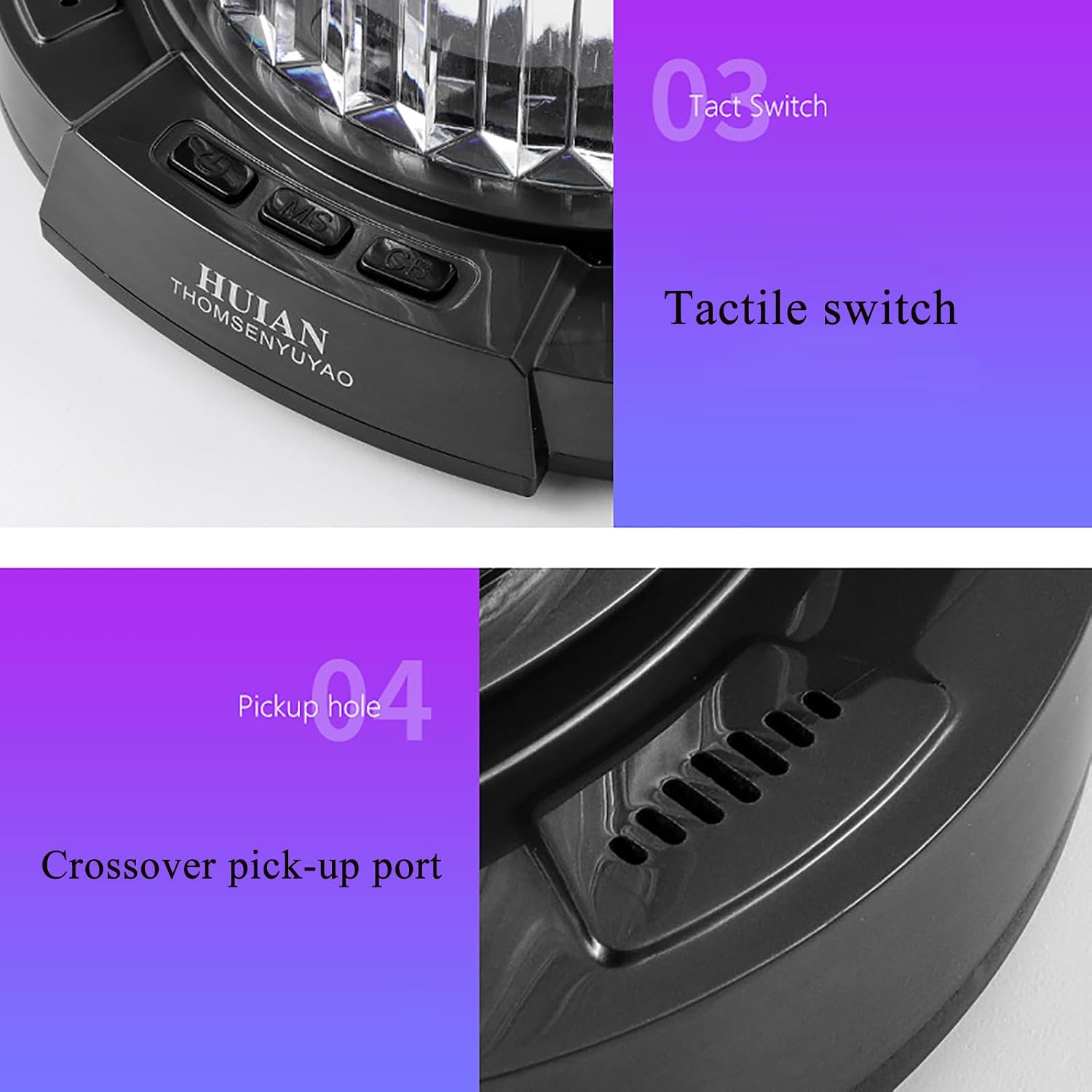 Voice Activated Pickup RGB Music Rhythm Light, Rechargeable 360° Luminescence Smart RGB Table Lamp with Crystal Glass Lampshade,Desk Lamp Night Light for Home Office Living Room Decor