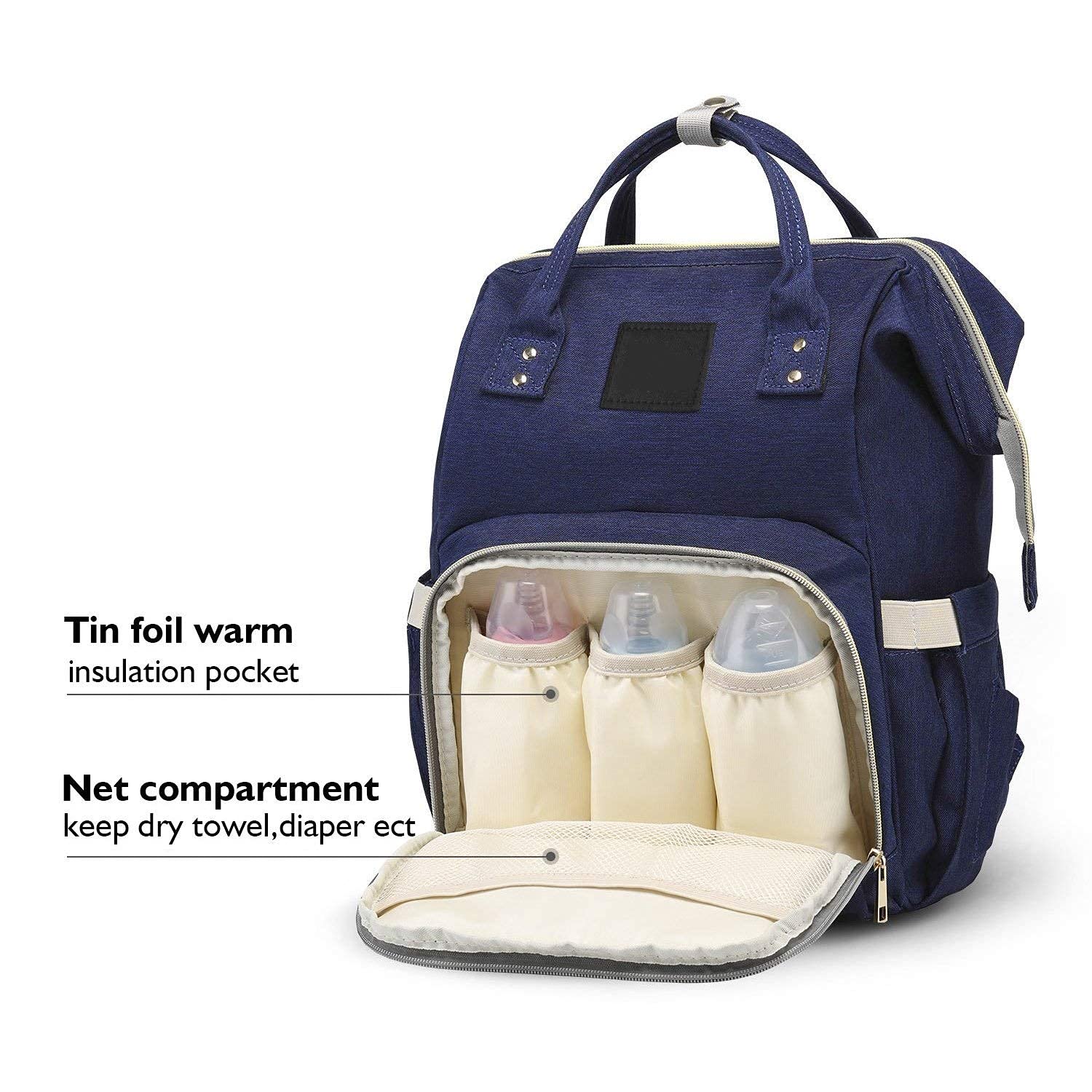 Mobhada Diaper Bags for Mom Travel Basic Edition (Navy Blue)