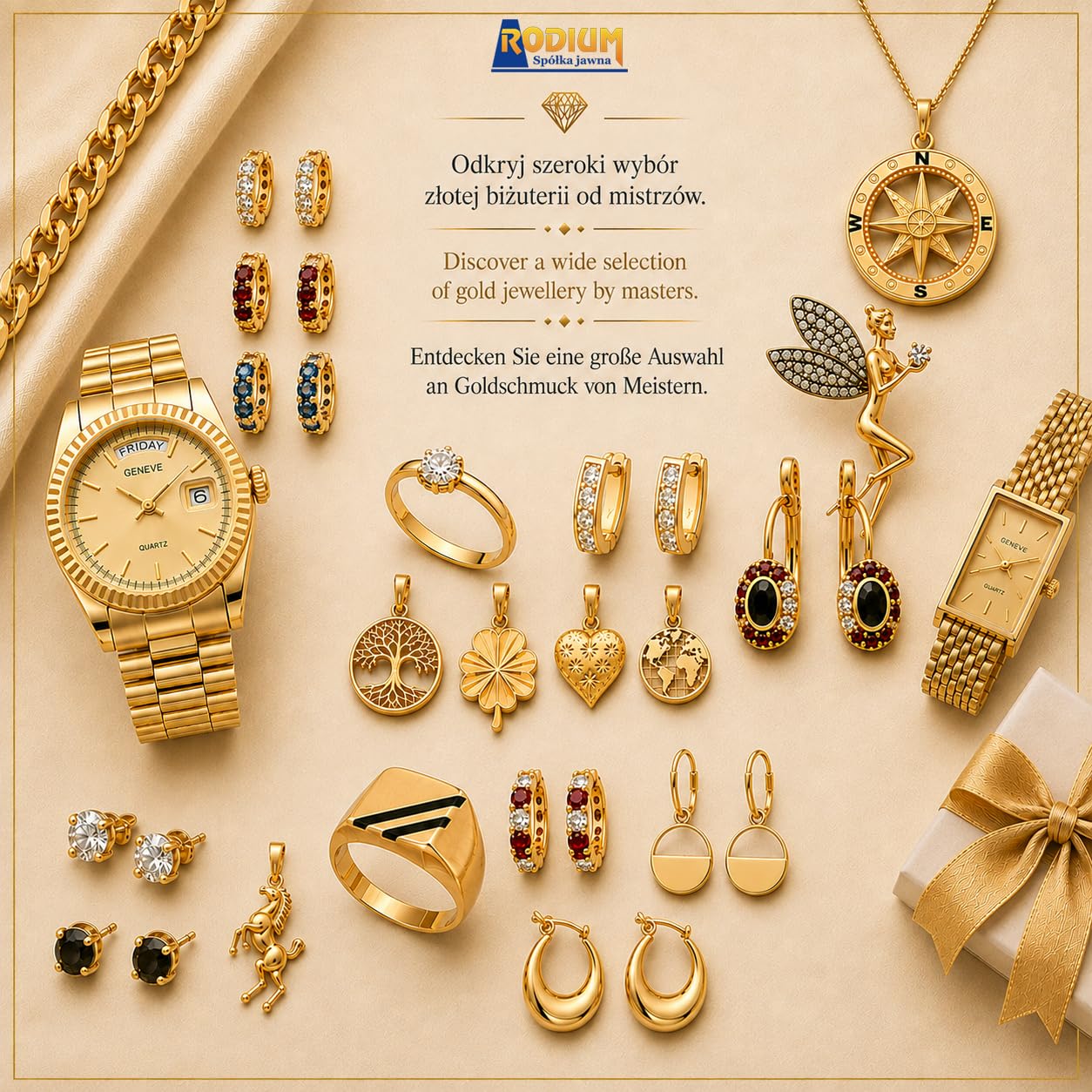 Rodium – Buchstabenanhänger A aus 585er Gelbgold – 14-Karat-Initialen-Anhänger für Halskette oder Armband – Geschenk für Frauen – hergestellt in Italien