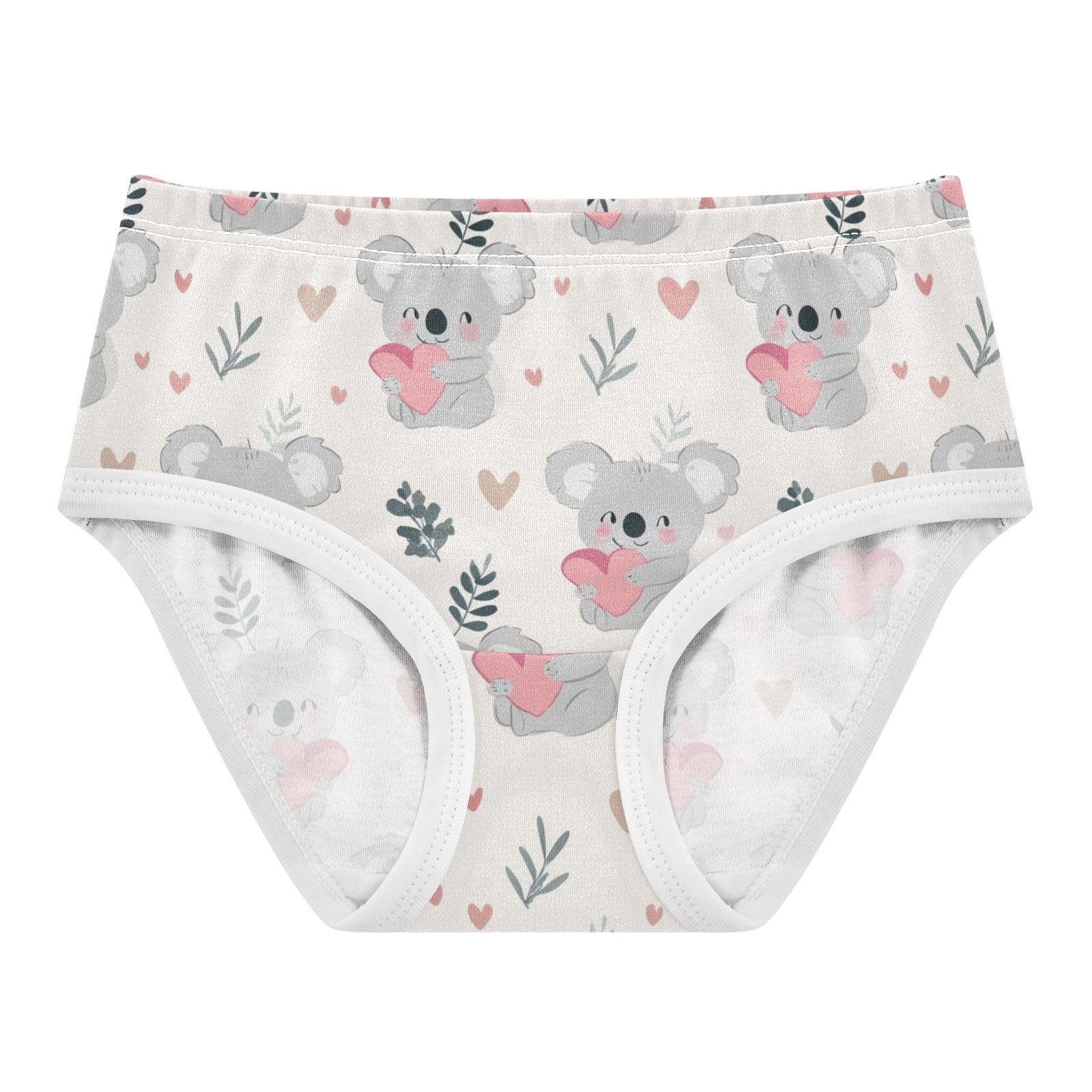 Wusikd Cute Koalas Pink Heart Girls Underwear Cotton Girls Briefs Soft Toddler Underwear 2T