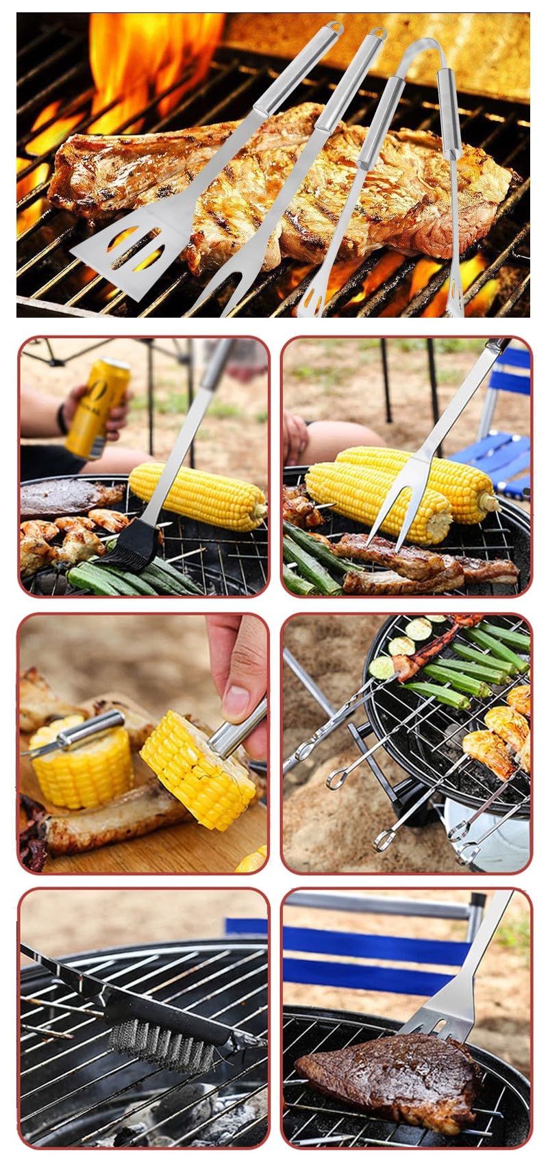 Amazon.co.jp: バーベキューセット BBQツール キャンプ バーベキュー