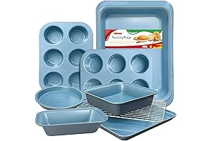 Nonstick 8-Piece Bakeware Set: Ultra-Thick Professional Kitchenware for Effortless Baking