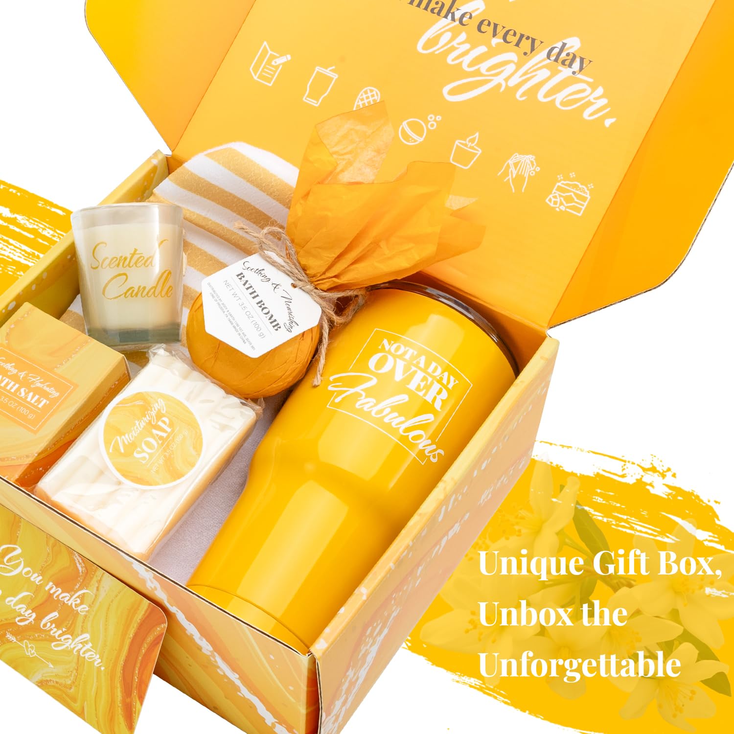 Bath and Body Gift Set for Women, 8 Pcs Vanilla Spa Set Gifts with Tumbler, Birthday Gifts for Women, Unique Gift Ideas for Her, Mom