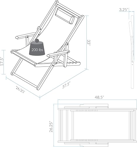 Miniatura 3 de Casual Home Silla ajustable con marco natural, lona roja