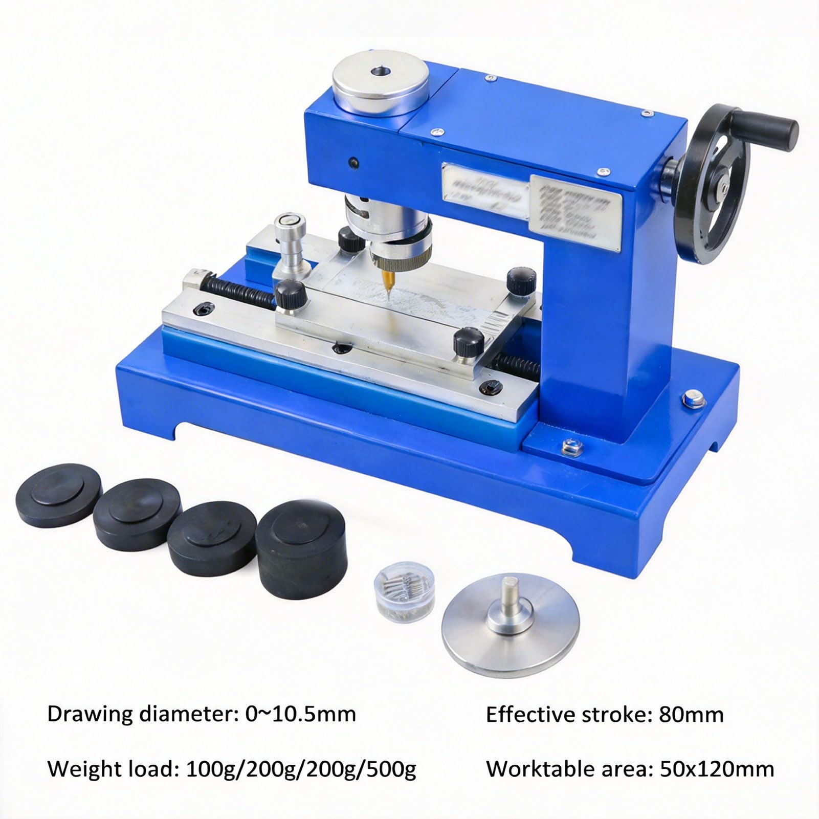 Probador de adherencia de película de pintura, método de trayectoria circular manual con 4 pesos, carrera de 80 mm para evaluación de adherencia de superficie de revestimiento, diámetro de 0 a 10,5 mm