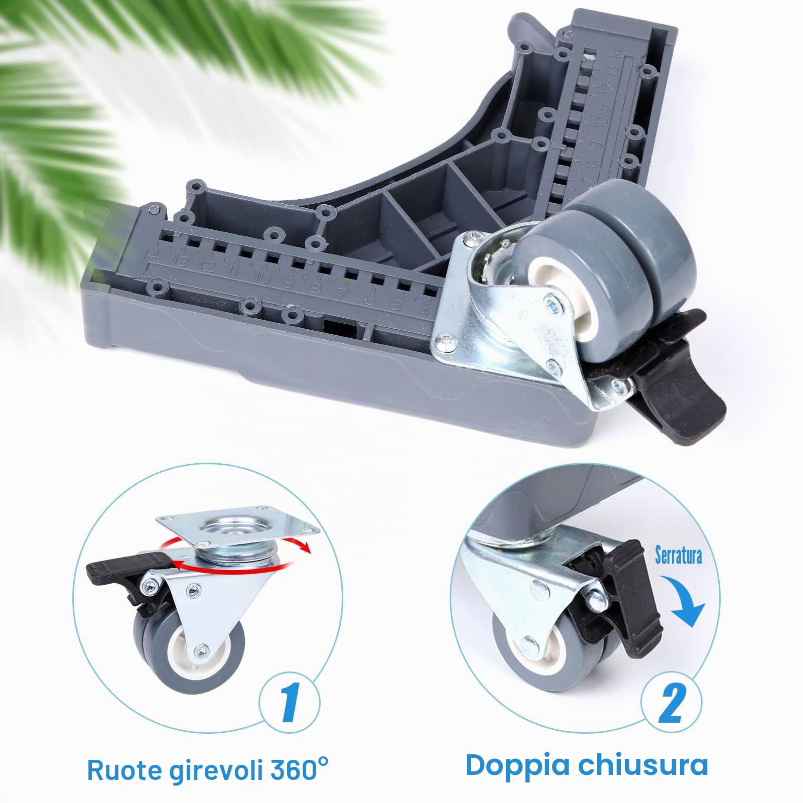 W B D WEIBIDA Carrello Lavatrice con 4 Ruote con Bloccaggio, Carico Pesante 200KG Base, Larghezza Regolabile 40-62cm Mobile anche per Asciugatrice e frigorifero